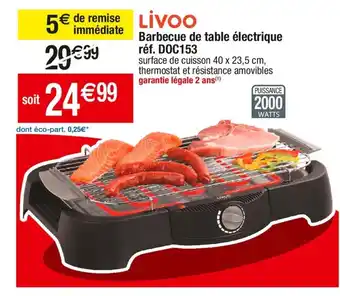 Cora x Carrefour Barbecue de table électrique réf. DOC153 offre