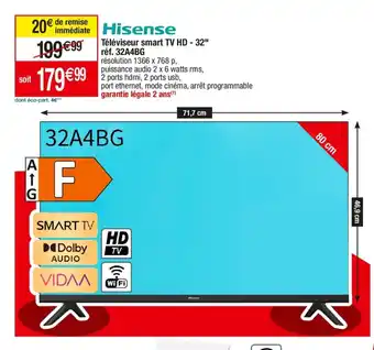 Cora x Carrefour Téléviseur smart TV HD - 32" offre