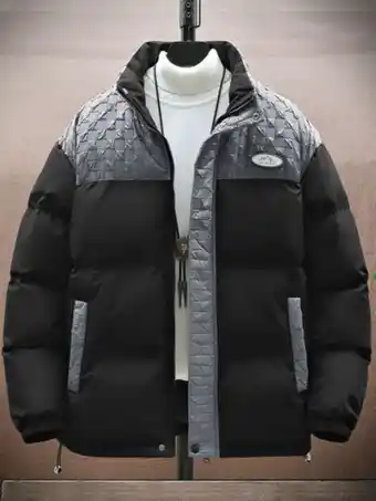 SheIn Homme 1 pièce doudoune à applique à blocs de couleurs à cordon offre