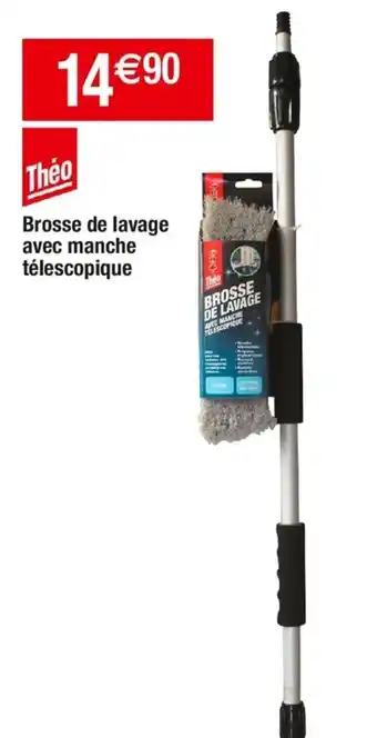 Cora x Carrefour Brosse de lavage avec manche télescopique offre