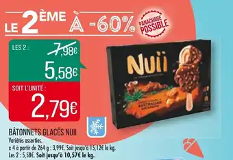 Match BÂTONNETS GLACÉS NUII offre