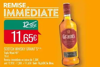Match SCOTCH WHISKY GRANT'S** offre