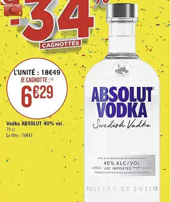 Vodka ABSOLUT 40% vol.
