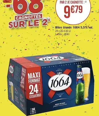 Casino Supermarchés Bière blonde 1664 5,5% vol. offre