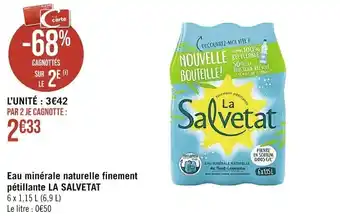 Casino Supermarchés Eau minérale naturelle finement pétillante LA SALVETAT offre