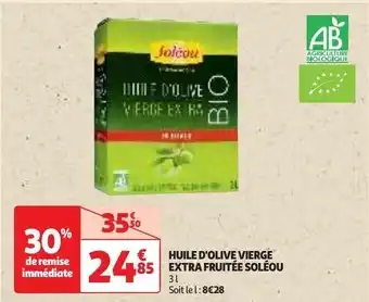 Auchan Supermarché Huile d'olive vierge extra fruitée soléou offre