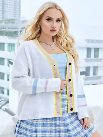 Shein unity cardigan à rayures