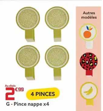 Gifi Pince nappe x4 offre