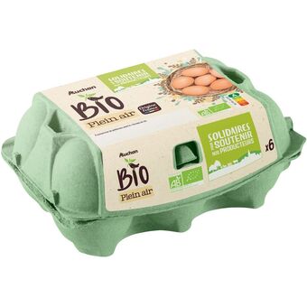 Auchan Oeufs de poules elevees en plein air auchan bio solidaires offre