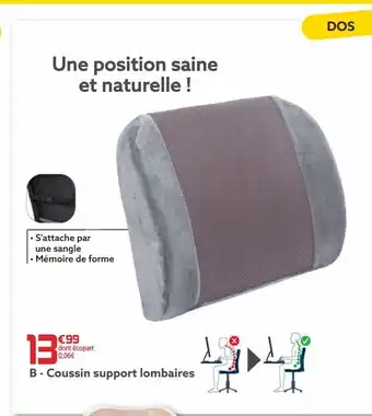 Gifi Coussin support lombaires offre