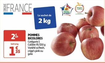 Auchan Pommes bicolores offre