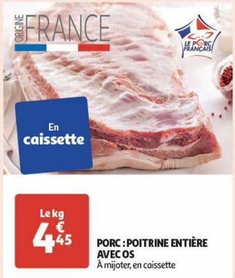 Auchan Porc: poitrine entiere avec os offre