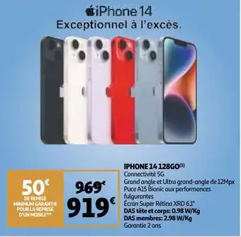 Auchan Iphone 14 128go offre