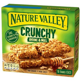 Auchan Barres de céréales crunchy avoine miel nature valley offre