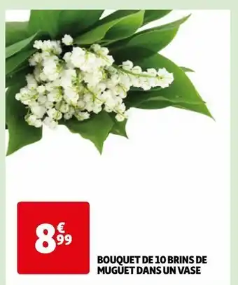 Auchan Bouquet de 10 brins de muguet dans un vase offre