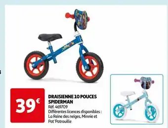 Auchan Draisienne 10 pouces spiderman offre
