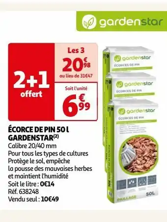 Auchan Écorce de pin 50 l gardenstar(2) offre