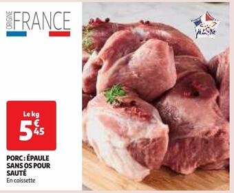 Auchan Supermarché Porc : épaule sans os pour sauté offre