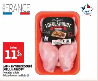 Auchan Supermarché Lapin entier découpé loeul & piriot offre