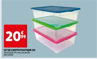 Auchan Lot de 3 boites plastique 22l offre
