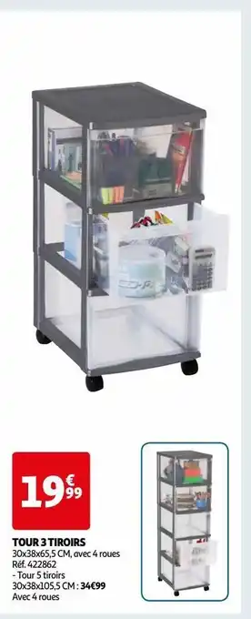 Auchan Tour 3 tiroirs offre