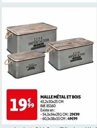 Auchan Malle métal et bois offre