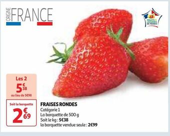 Auchan Supermarché Fraises rondes offre