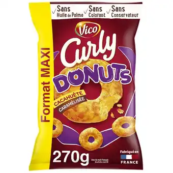 Auchan Supermarché Curly donut's cacahuète format maxi vico offre
