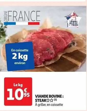 Viande bovine: steak**(1)