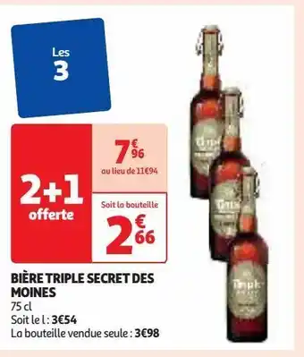 Auchan Supermarché Bière triple secret des moines offre