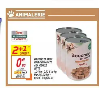 Netto Bouchées En Sauce Pour Chien Adulte à La Volaille offre