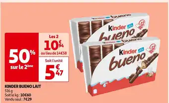 Auchan Supermarché Kinder kinder bueno lait offre