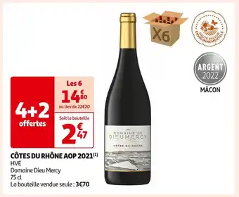 Auchan Supermarché Domaine dieu mercy côtes du rhône aop 2021 offre