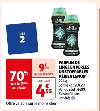Auchan Lenor parfum de linge en perles unstoppables aérien (1) offre
