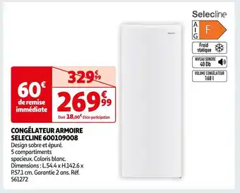Auchan Selecline congélateur armoire selecline 600109008 offre