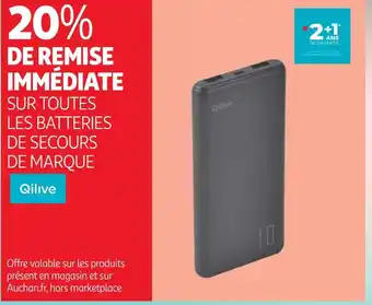 Auchan Qilive 20% de remise immédiate sur toutes les batteries de secours de marque qilive offre