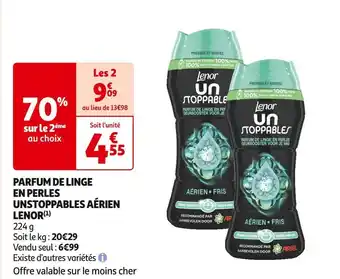 Auchan Supermarché Lenor parfum de linge en perles unstoppables aérien(1) offre