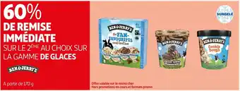 Auchan Ben & jerry's 60% de remise immédiate sur le 2ème au choix sur la gamme de glaces ben & jerry's offre