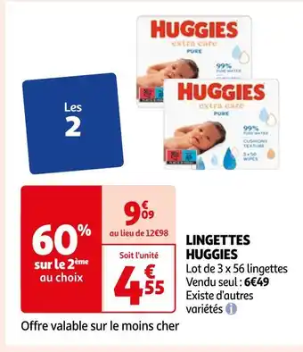 Auchan Huggies lingettes offre