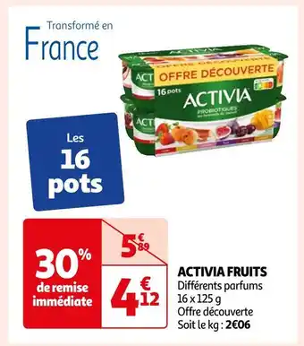Auchan Activia activia fruits offre