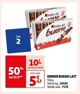 Auchan Kinder kinder bueno lait offre