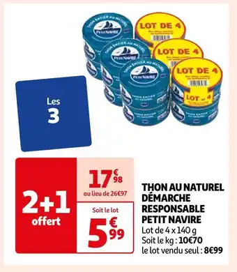 Auchan Petit navire thon au naturel démarche responsable offre