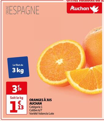 Auchan Auchan oranges à jus offre