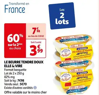 Auchan Elle & vire le beurre tendre doux offre