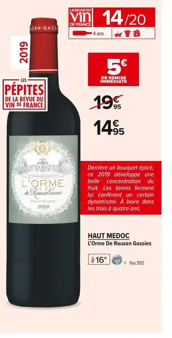 Carrefour Market L’orme de rauzan gassies haut medoc offre