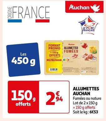Auchan Auchan allumettes offre