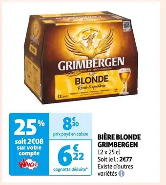 Auchan Grimbergen bière blonde offre