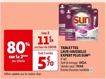 Auchan Supermarché Sun tablettes lave-vaisselle expert plus sun offre