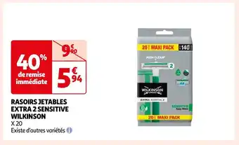 Auchan Wilkinson rasoirs jetables extra 2 sensitive offre