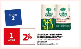 Auchan L'arbre vert déodorant bille fleur de cerisier offre